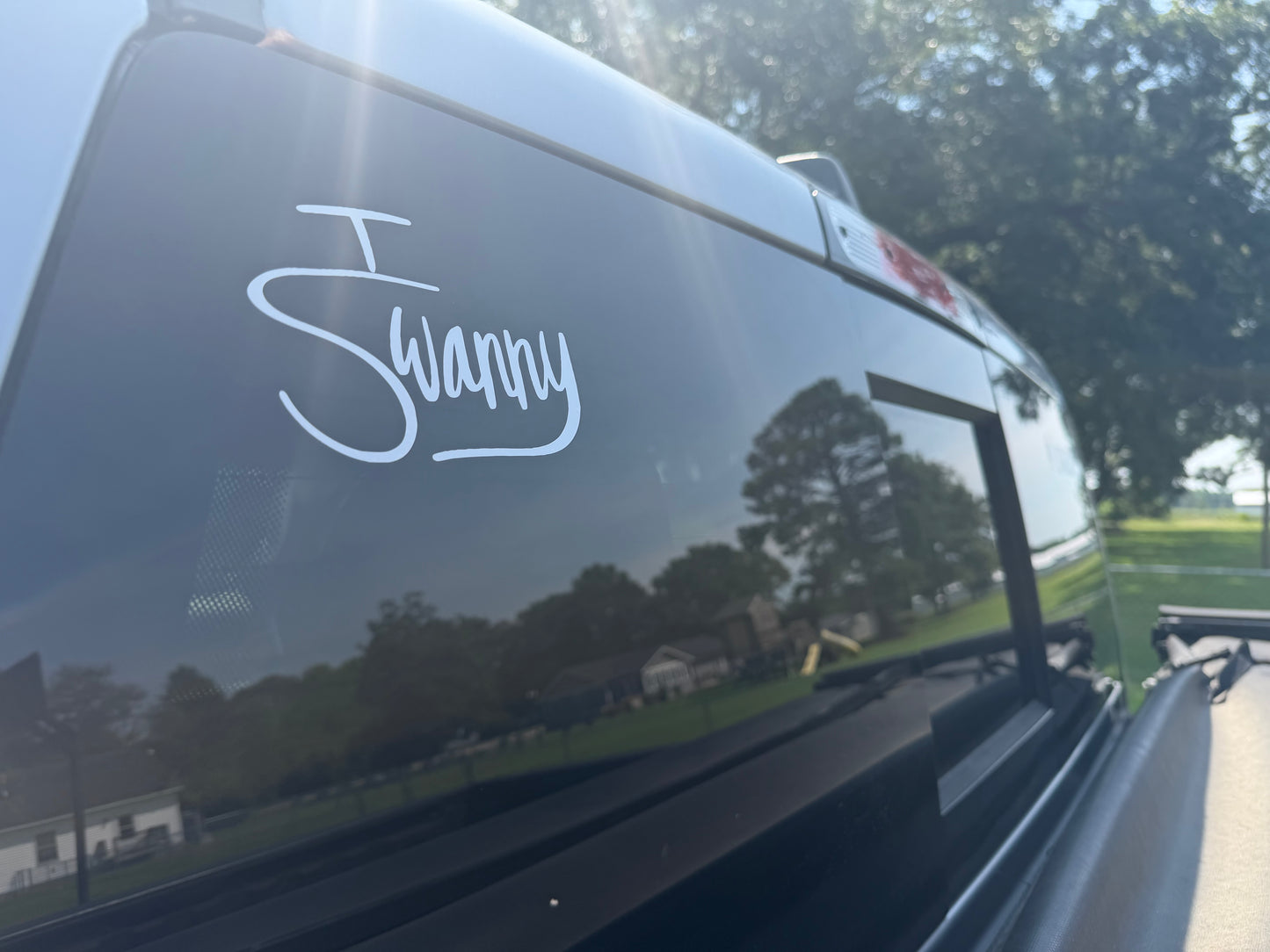 I swanny signature decal (white)