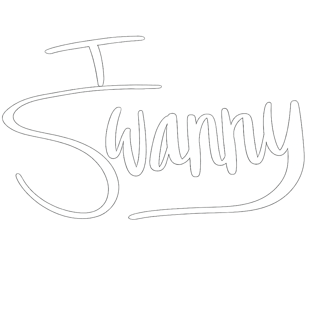 I swanny signature decal (white)