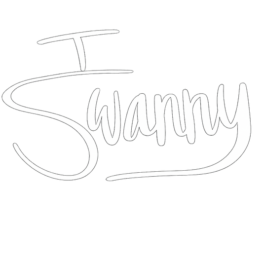 I swanny signature decal (white)